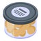 Gold olive jar icon, isometric style