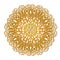 Gold openwork mandala. Suitable for laser cutting or foiling. One-line vector