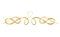 Gold ornament in ribbon shaped with heart in center vector design