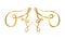 Gold ornament in ribbon shaped with heart in center vector design