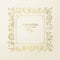 Gold ornate frame for invitations or announcements. Hand draw flowers