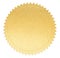 Gold paper seal label with isolated clipping path
