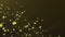 Gold particle flow on dark gold background