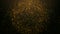 Gold particles abstract background with shining golden particle stars circle dust.