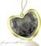 Gold pendant with black diamond heart