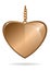 Gold pendant in the form of heart on a gold chain