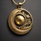 Gold pendant with moon planet