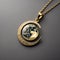 Gold pendant with moon planet