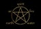 Gold Pentagram icon with five elements : Spirit , Air , Earth , Fire and Water. Golden Symbol of alchemy and sacred geometry.