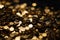 Gold Pile, Coin Stack, Golden Money on Black Background, Profit Concept, Casino Jackpot