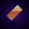 Gold Pills in blister pack icon isolated on black background. Medical drug package for tablet, vitamin, antibiotic
