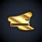 Gold Pilot hat icon isolated on black background. Vector