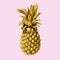 It is the gold pineapple isolated on pink background