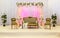 Gold and pink themed indian wedding stage