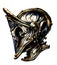 Gold plated decorative knight helmet