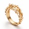 Gold Plated Diamond Ring With Twisted Branches Design