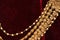 Gold plated jewelry - Fancy Designer long and heavy neck set chains closeup macro image