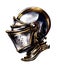 Gold plated knight helmet