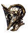 Gold plated knight helmet