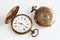 Gold pocket watch isolated