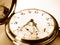 Gold pocket watch macro