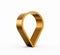 Gold Pointer Icon, Location symbol. Gps, travel, navigation, place position concept. 3d Illustration