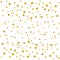 Gold polka dots splatter circle like snowfall.Confetti Gold color Christmas watercolor illustration isolated on white background.D