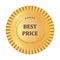 Gold premium Best Price golden label. Gold shiny emblem.