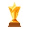 Gold prize icon with star.