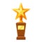 Gold prize icon with star.