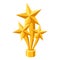 Gold prize icon with stars.