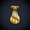 Gold Punching bag icon isolated on black background. Vector