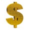 Gold puzzle dollar sign