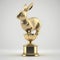 Gold Rabbit Trophy. Generative AI
