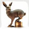 Gold Rabbit Trophy. Generative AI