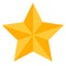 Gold rating star vector icon