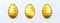 Gold realistic easter eggs