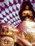 Gold Reclining Buddha with Neon Purple Lights