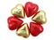 Gold & Red Foil wrapped chocolate hearts 2