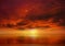 Gold  red pink yellow sunset on dramatic skyat sea sunbeam  nature landscape seascape weather forecas