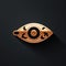 Gold Reddish eye due to viral, bacterial or allergic conjunctivitis icon isolated on black background. Long shadow style
