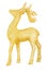 gold reindeer glitter christmas decoration isolated on white background with clipping path