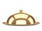 Gold Restaurant cloche with closed lid