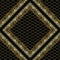 Gold rhombus 3d greek key meander frames seamless pattern.