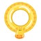 Gold ring icon cartoon vector. Summer pool