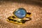 Gold ring with kyanite