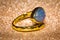 Gold ring with kyanite