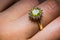 Gold ring with peridot