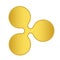 Gold Ripple coin icon. golden Cryptocurrency coin money. blockchain  symbol. Internet money