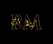 Gold RM Letter Classy Floral Logo